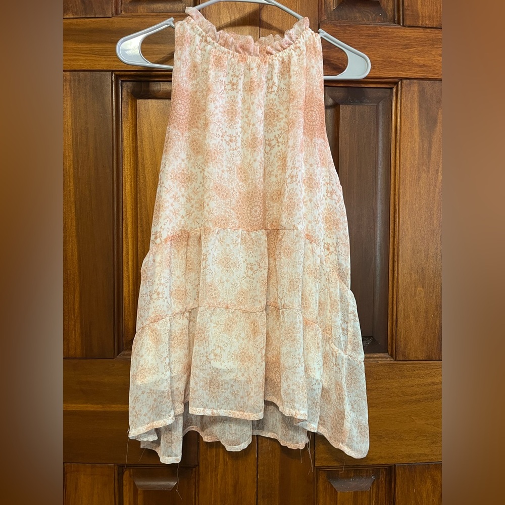 Lily Star Peach Floral Tank Top